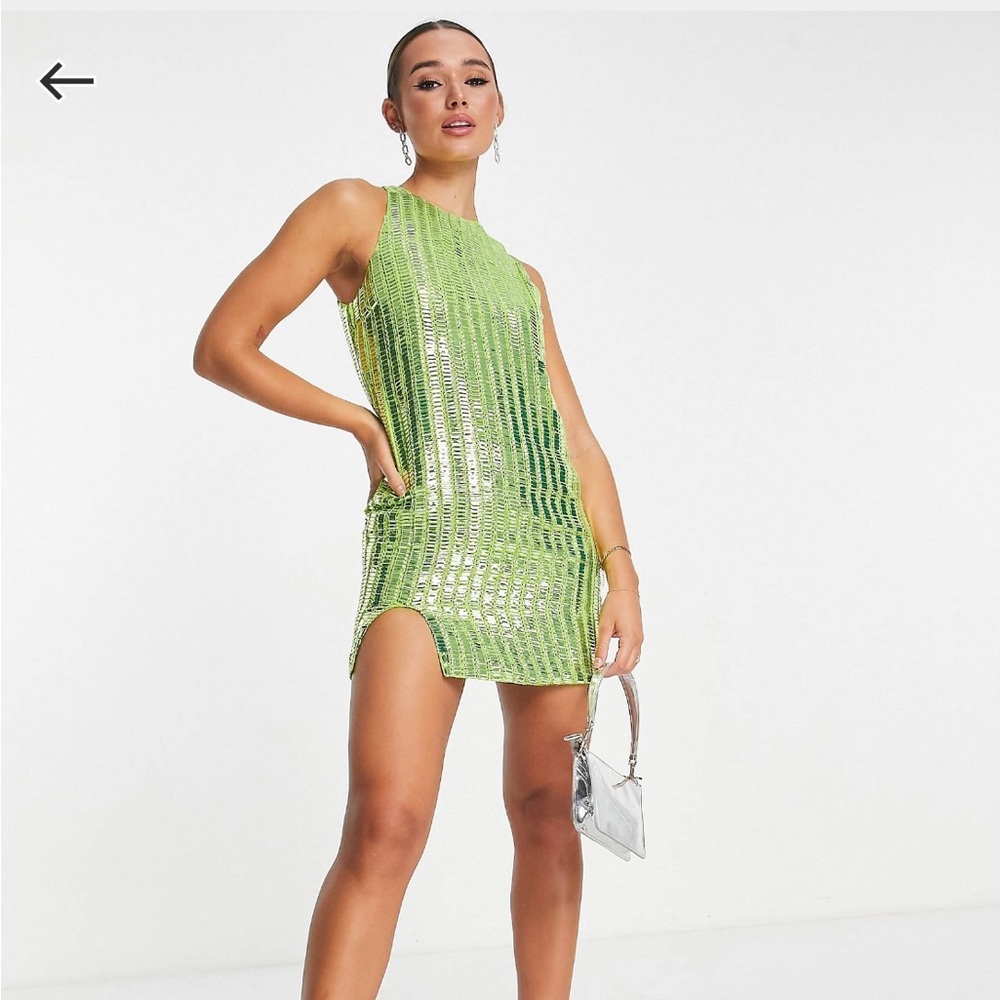 Lime/Highlighter Green/Yellow Sequin Dress